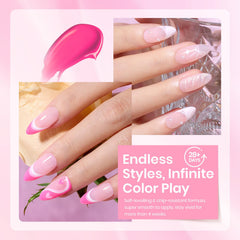 Bouteille Beetles vernis gel rose prête à l'emploi.
