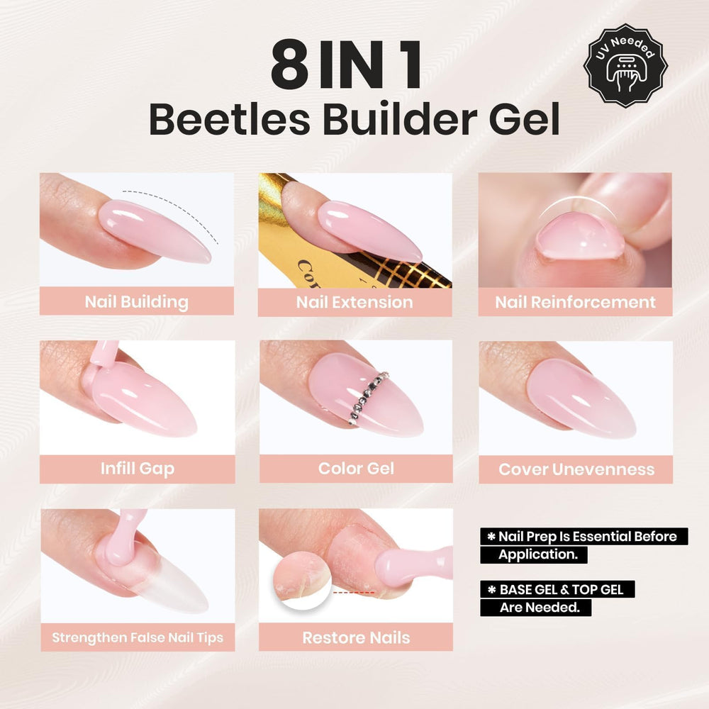 Beetles Gel Polish: brosse courte 9 mm pour un contrôle précis.
