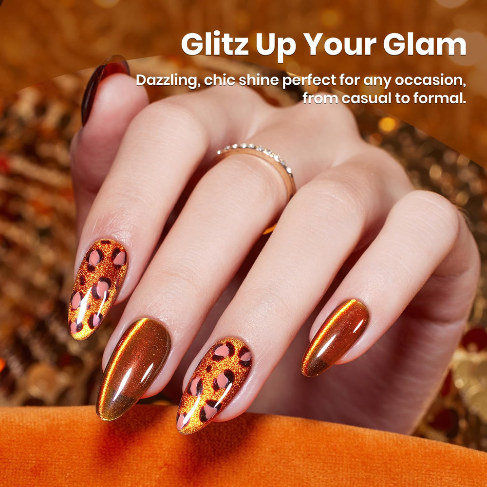 Beetles Brown Cat Eye Vernis Doré Café: nuance chaude et glamour discret