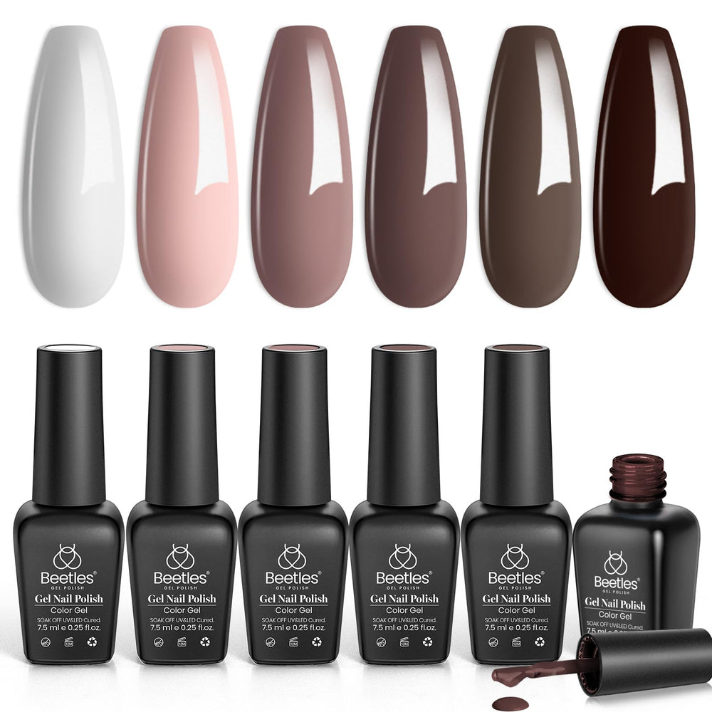 Beetles Caramel Cappuccino gel polish swatch shows warm, sophisticated nails
