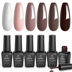 Beetles Caramel Cappuccino gel polish swatch shows warm, sophisticated nails