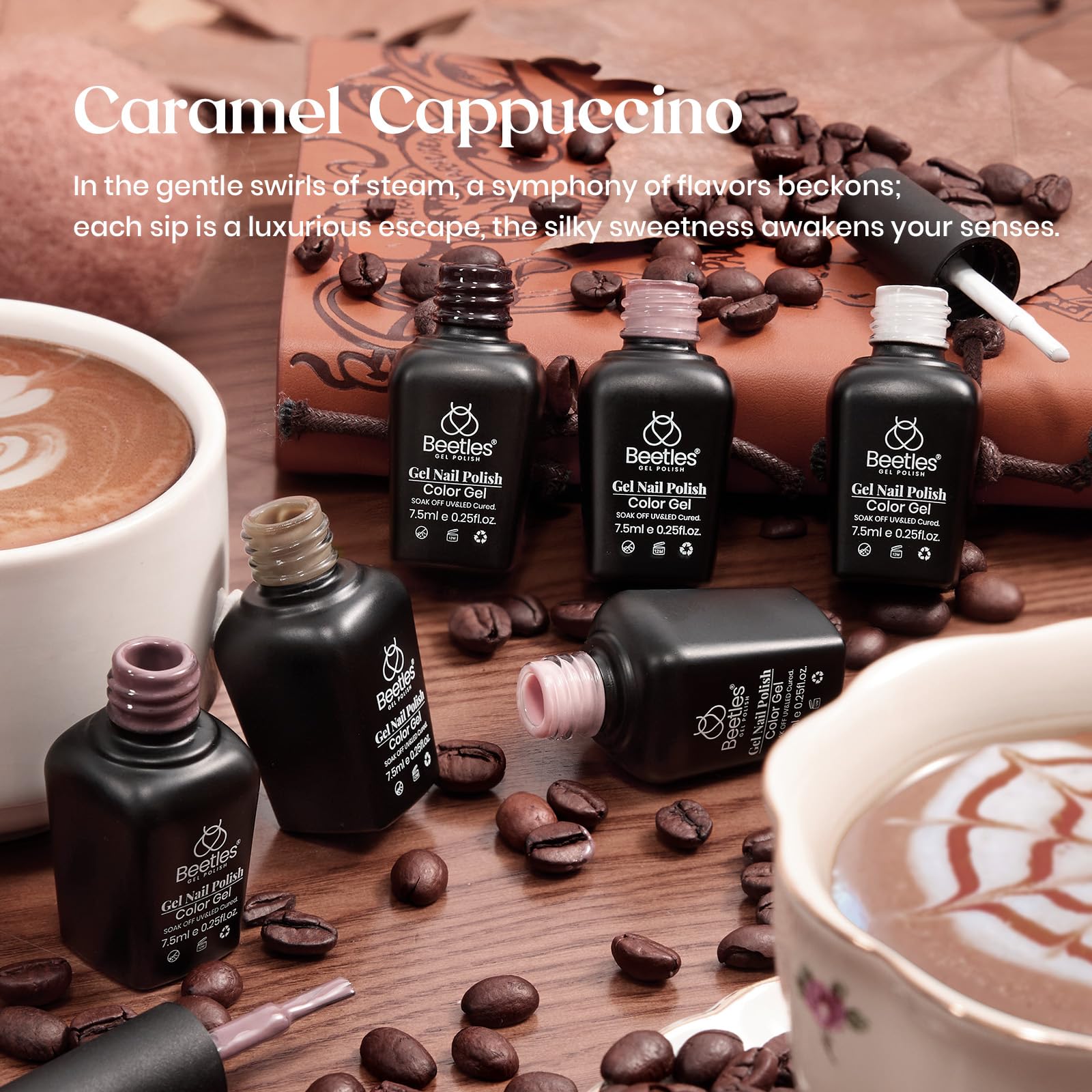 Beetles Coffee Brown gel polish swatch for rich everyday wear
