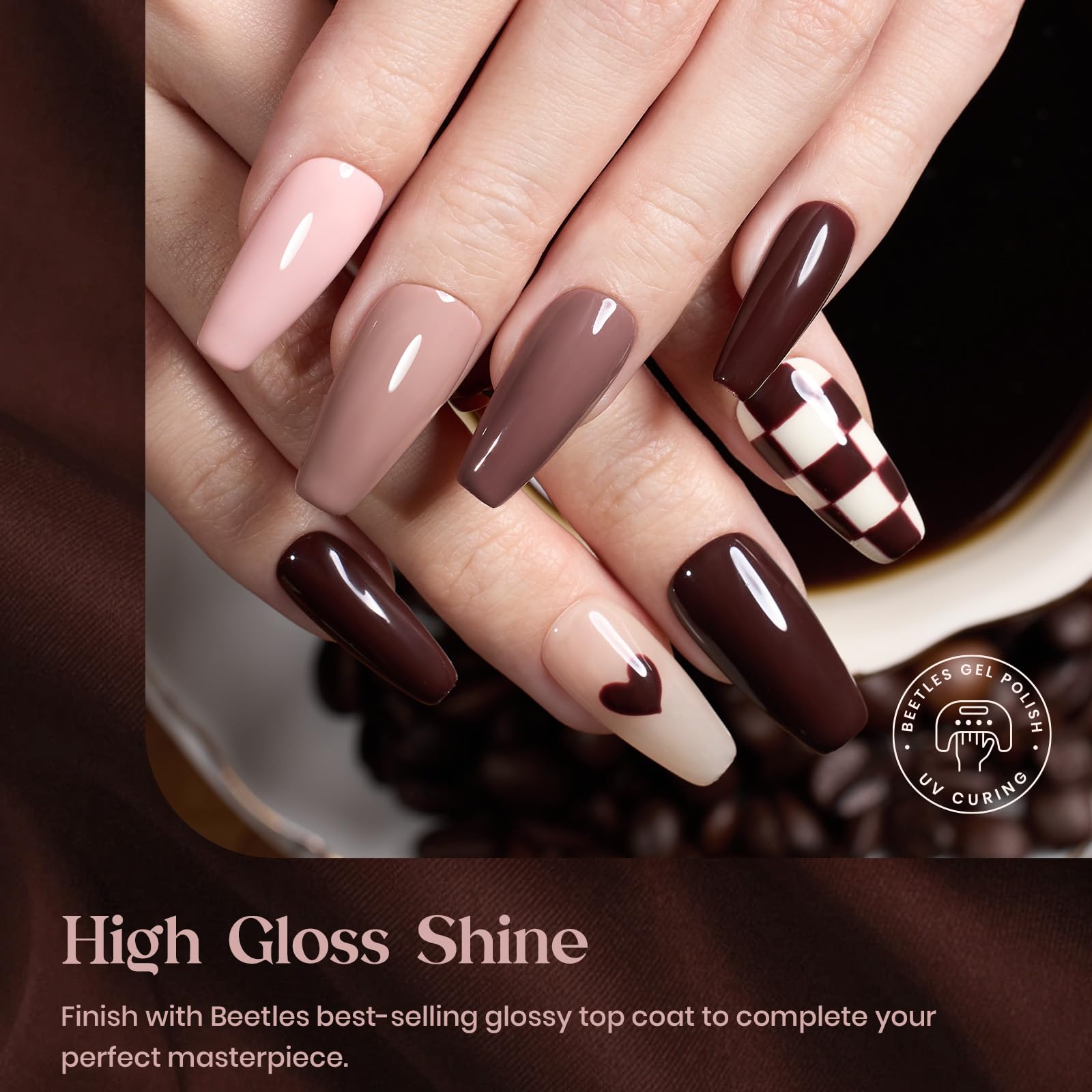 Beetles Neutral Pink gel polish swatch offers soft elegance for nails