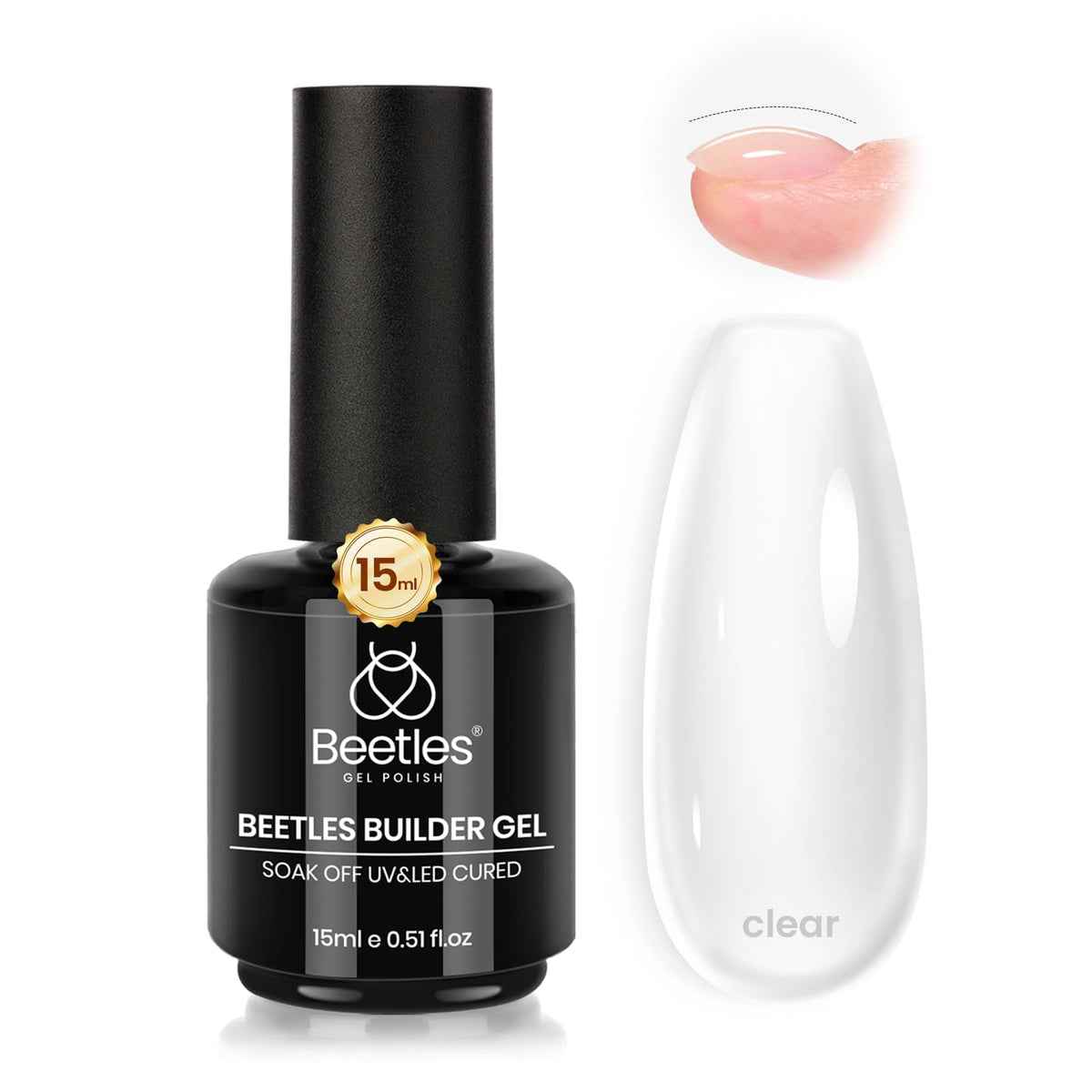 Beetles Builder Gel arche d’ongle: renforcement précis pour ongles naturels.