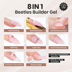 Pinceau d’application Beetles Builder Gel pour une mise en forme précise.