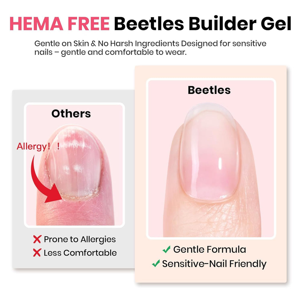 Beetles Builder Gel HEMA-Free – extensions-ongles pour longueur personnalisée.