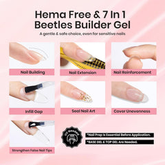 Beetles Builder Gel HEMA-Free – finition-brillante et durable sans lift.