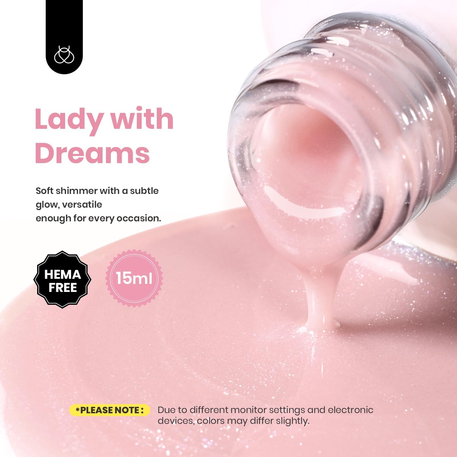 Beetles Builder Gel Rose Glitter – longue tenue jusqu'à 30 jours avec une protection flexible.