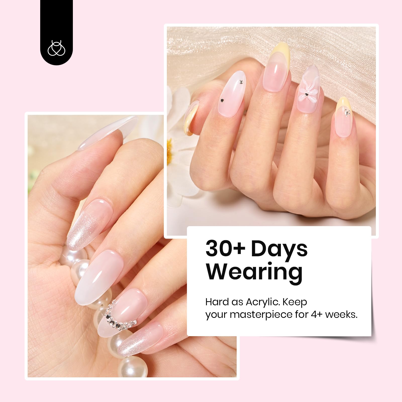 Beetles Builder Gel Rose Nude: fini brillant et naturel.