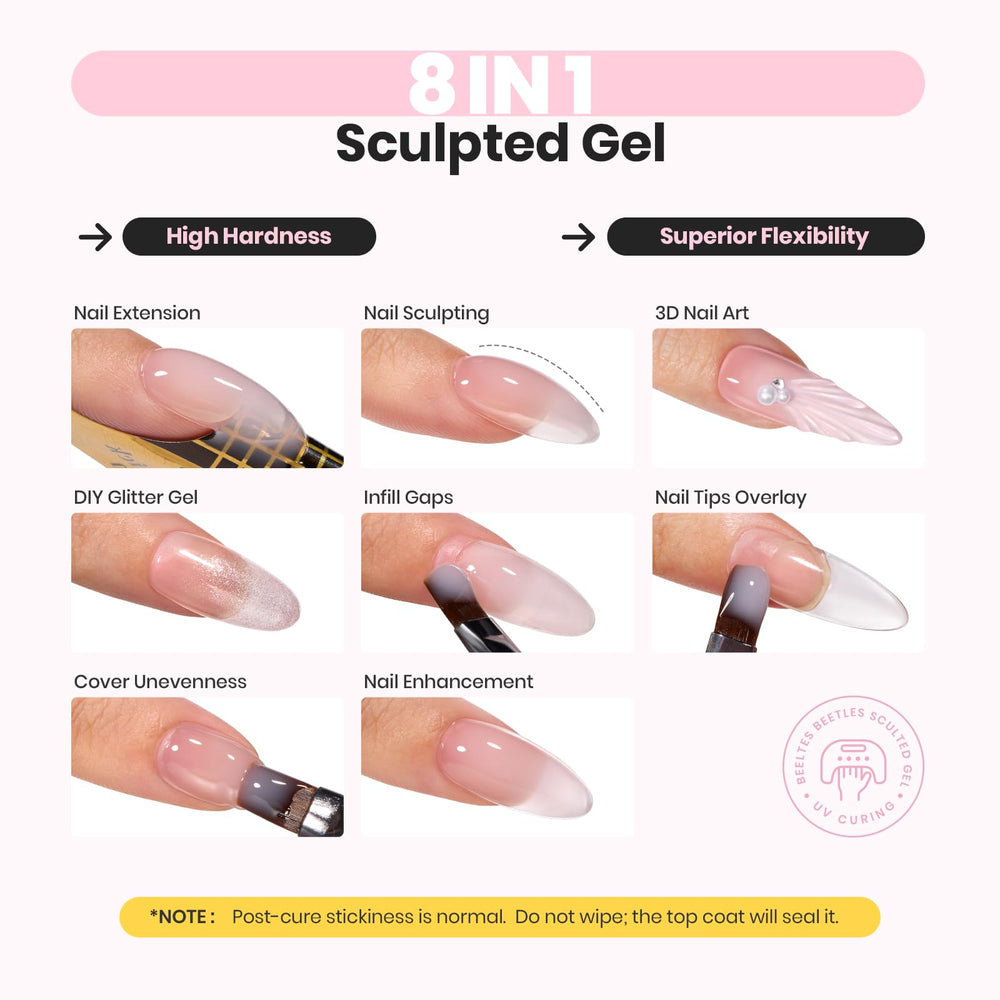 Beetles Builder Gel Rose Nude: courbes-C précises et sculptures élégantes.