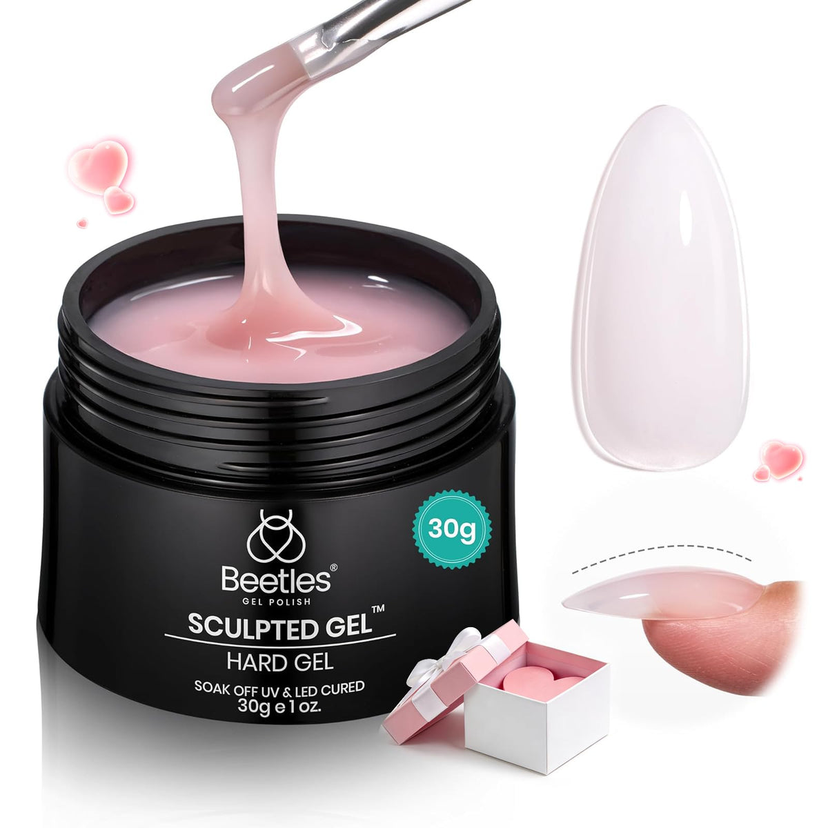 Beetles Builder Gel Rose Nude pour extensions naturelles et durables.