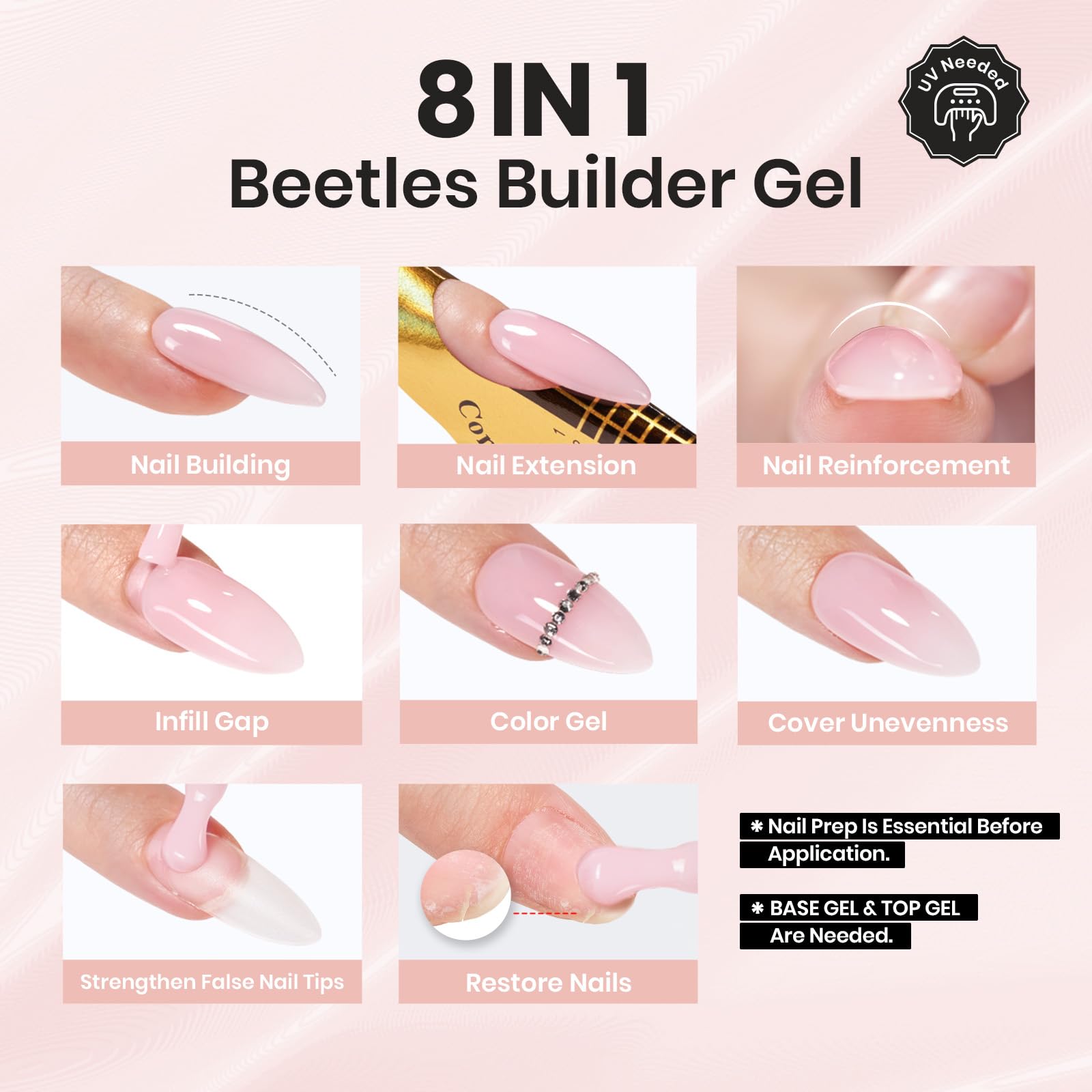Beetles Builder Gel Sans HEMA – idéal pour les personnes sensibles recherchant douceur.