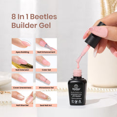 Beetles Builder Gel sept-en-un: extension facile et apex solide.