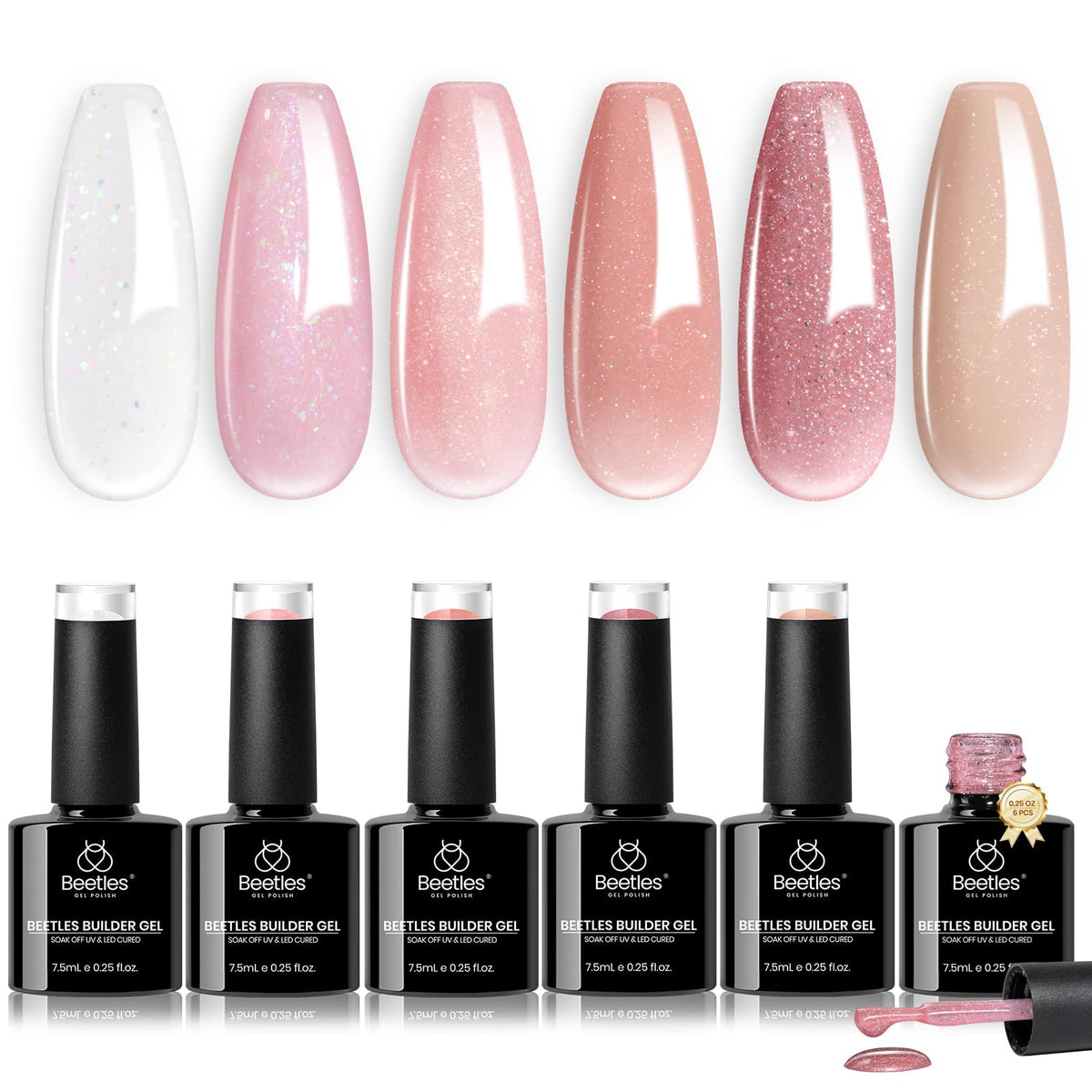 Beetles Builder Gel Set 7 en 1 pour extensions et renforcement des ongles