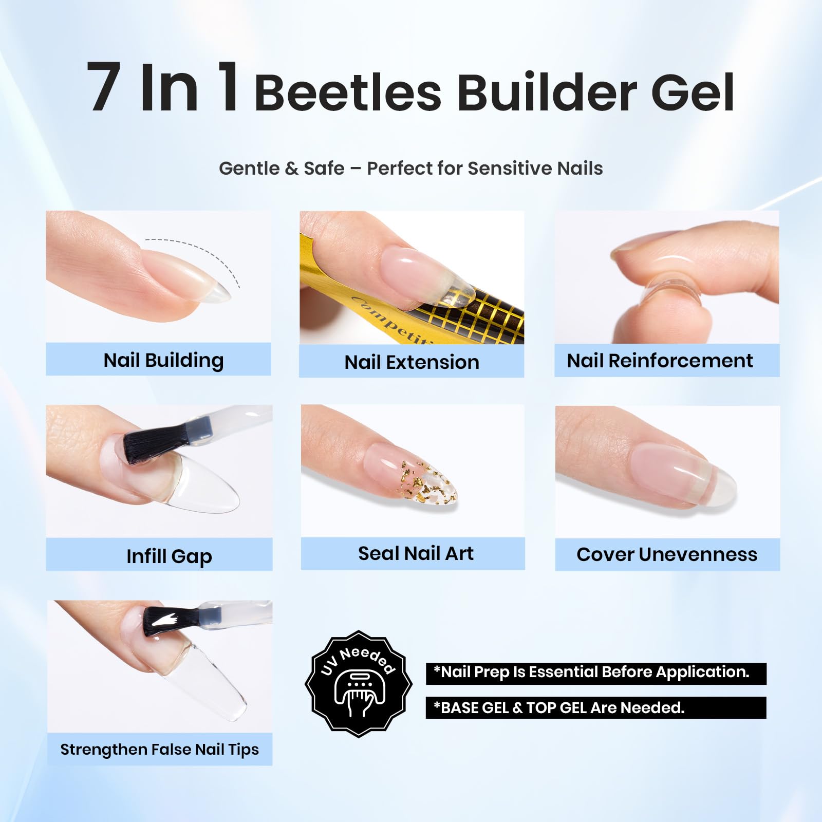 Beetles Builder Gel Set: texture lisse pour un lissage uniforme