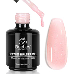 Beetles Builder Gel Starlit Nude, bouteille visible et application fluide.