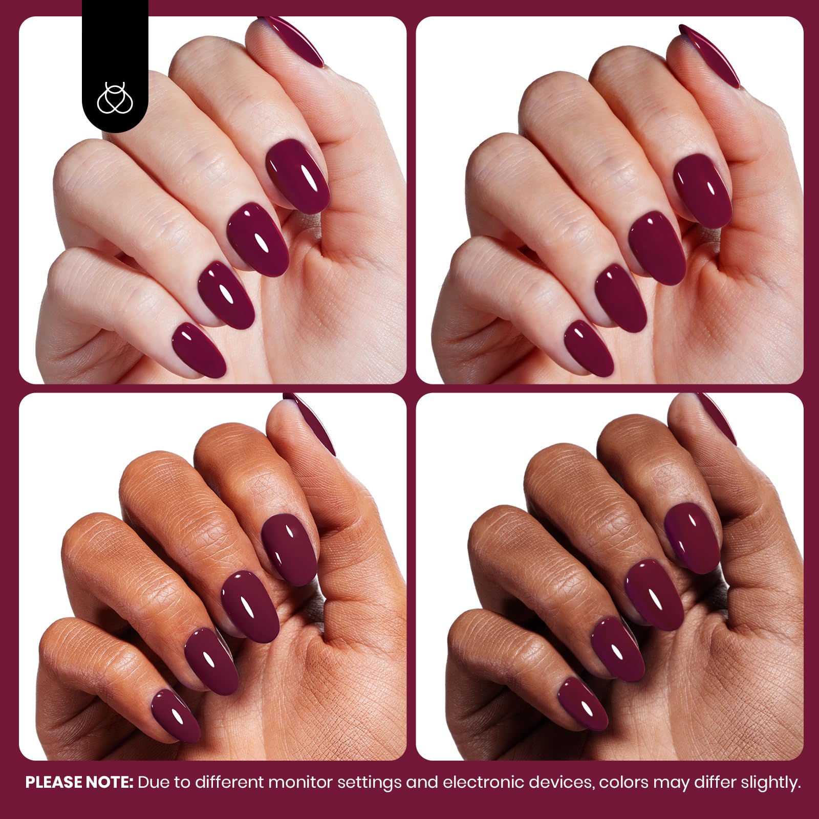 Beetles Burgundy Red Gel Polish flacon 15 ml – grande capacité pour plusieurs applications.