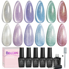Beetles Cat Eye Gel Polish, bouteille argent, finition lumineuse et effet magnétique