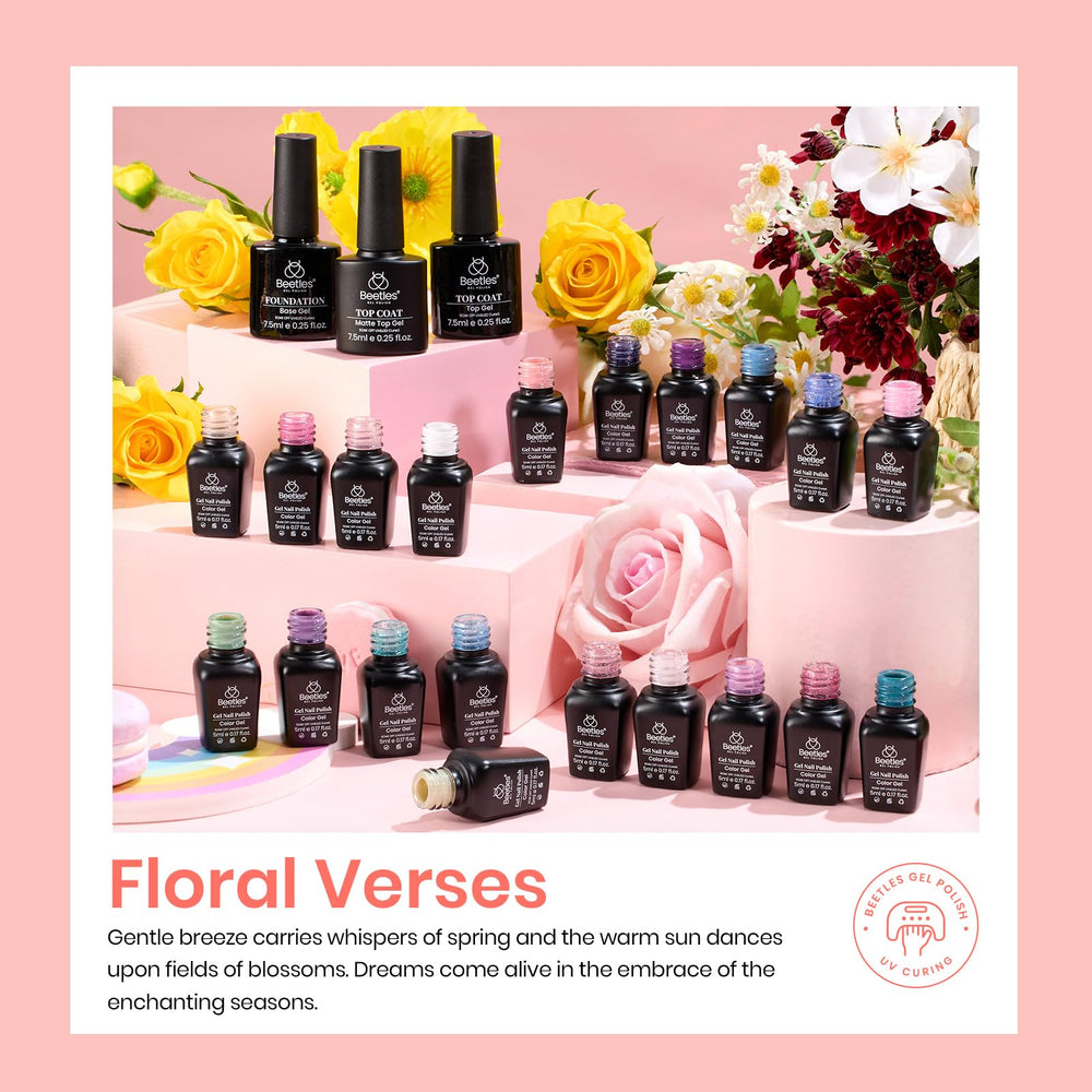 Beetles Cat Eye Gel Polish Floral Verses – échantillons de couleurs pour choisir rapidement.