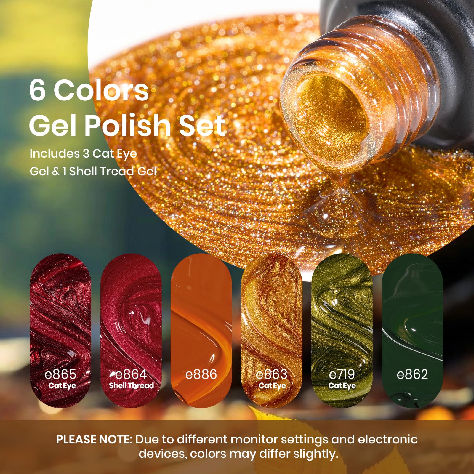 Vernis gel Beetles effet œil de chat orange brûlé qui s'adapte à votre tenue.