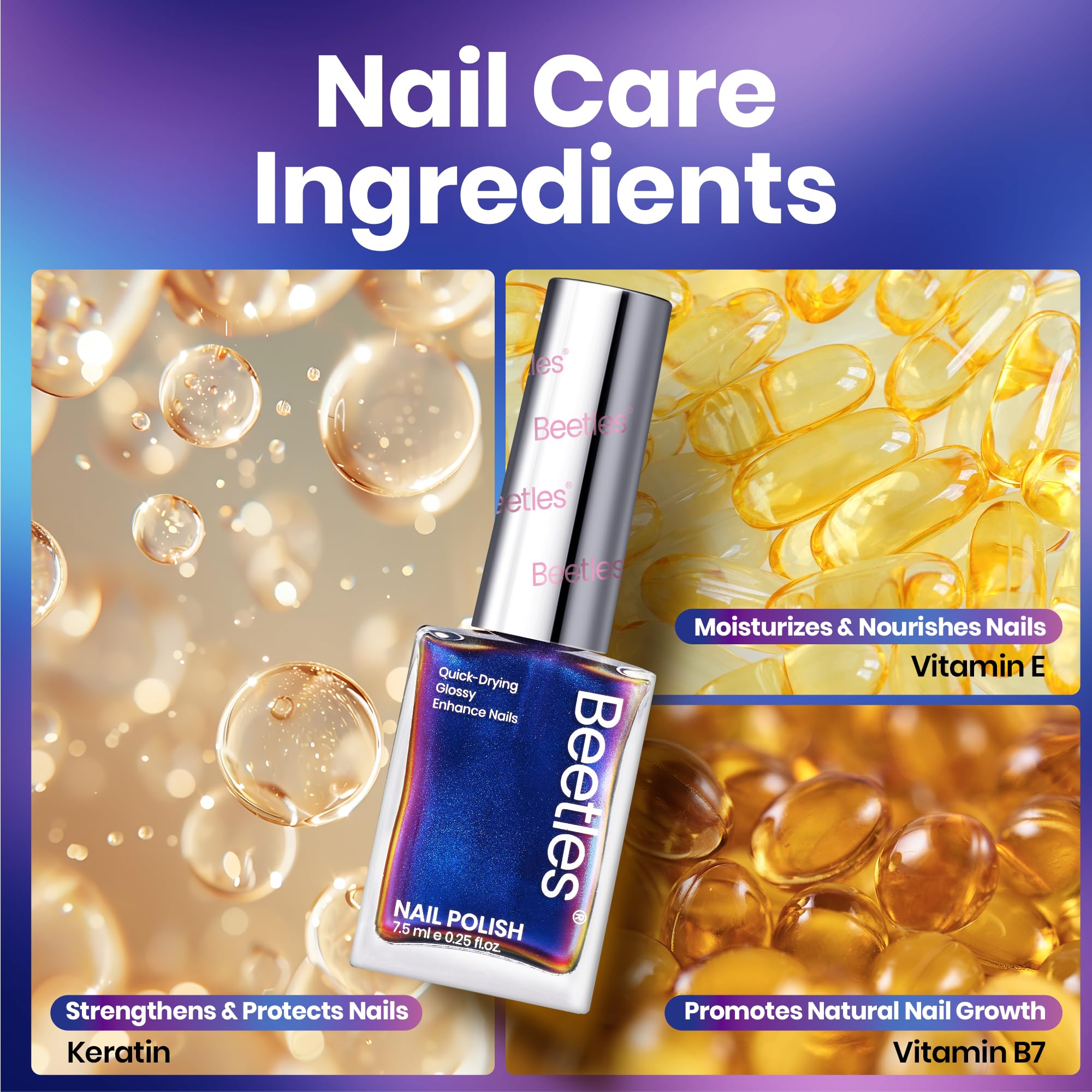 Salon-quality ingredients provide vibrant shine while protecting natural nails.