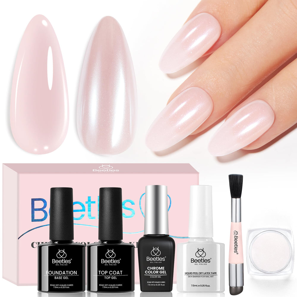 Beetles chrome nail powder kit for mirror shine on nails