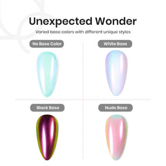 Beetles Chrome Poudre opale pour un rendu arc‑en‑ciel sur les ongles.