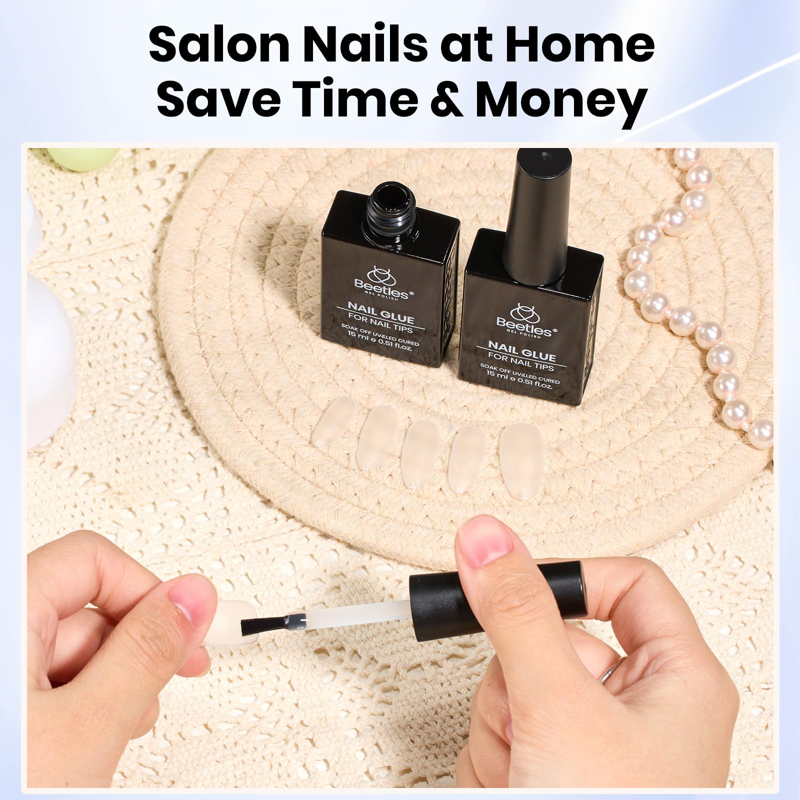 Beetles Gel Nail Glue application auto-nivelante facile pour débutants et pros