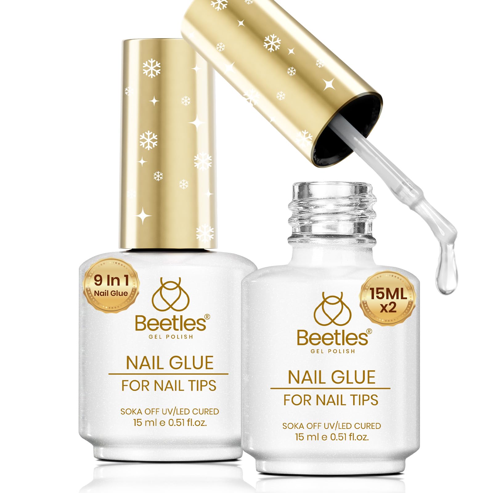 Beetles Colle Gel Ongles 15ml, flacon pratique, adhérence fiable pour des poses nettes.