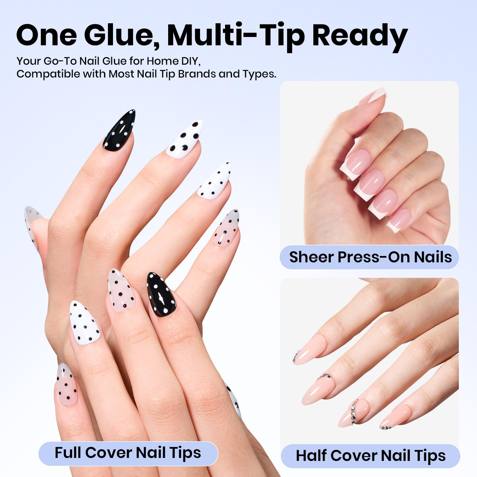 Beetles Gel Nail Glue sur ongles adhésifs transparents sans jaunissement