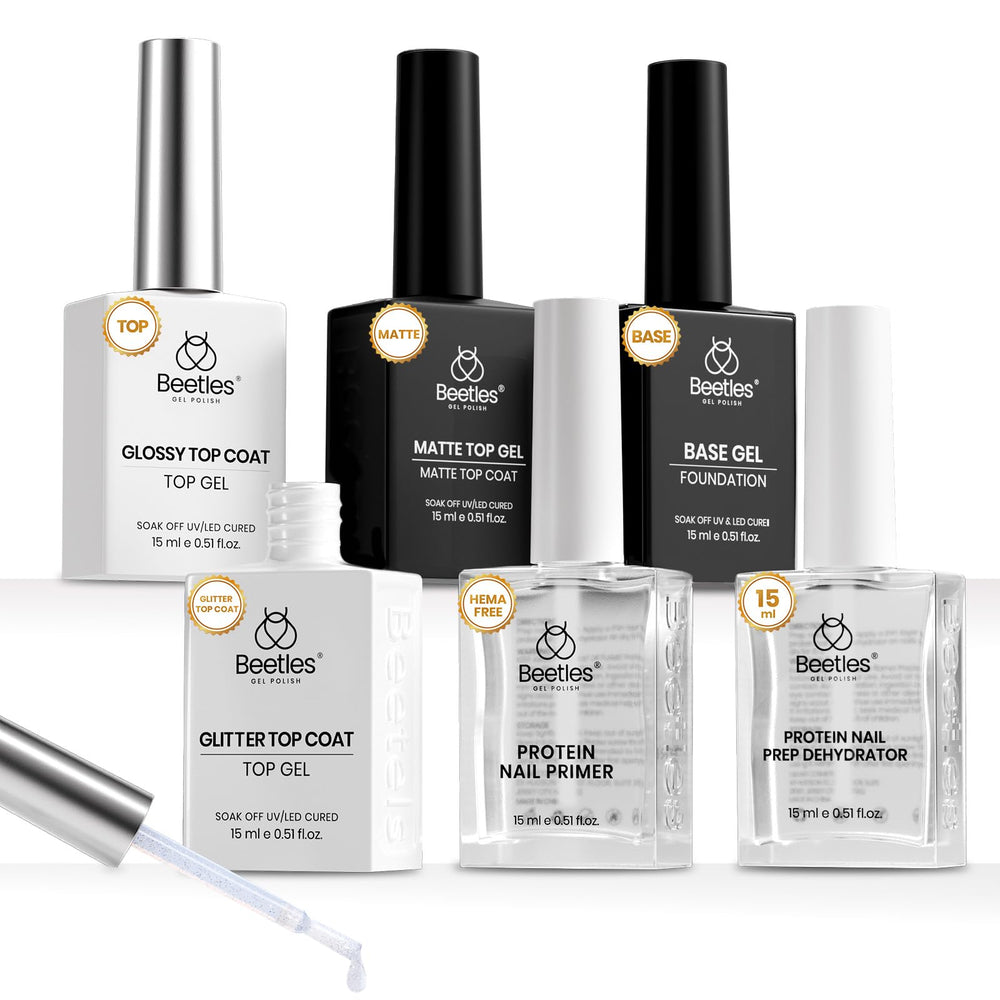 Beetles couche-base gel: basecoat renforçant l’adhérence et la préparation des ongles.