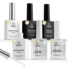 Beetles couche-base gel: basecoat renforçant l’adhérence et la préparation des ongles.