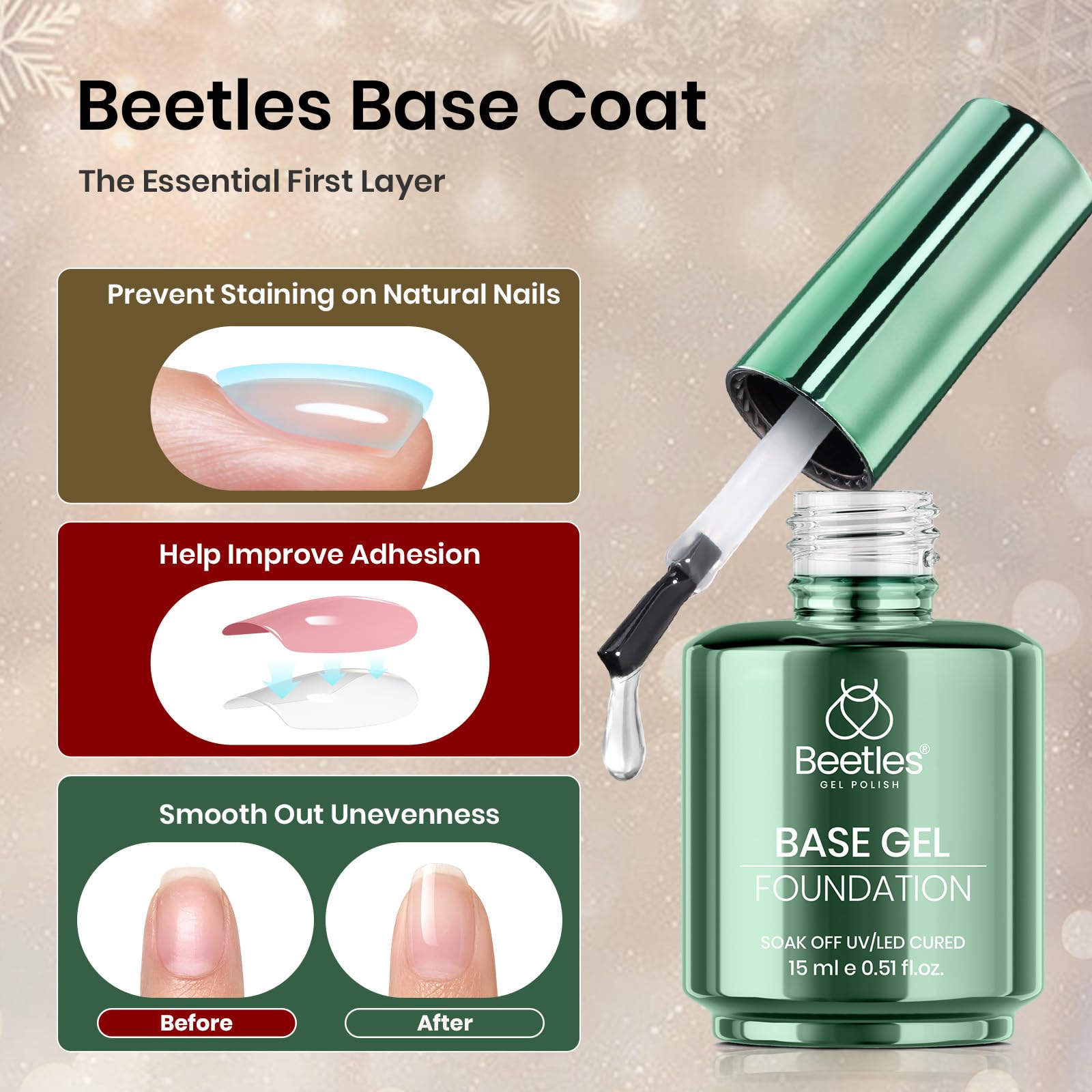 La couche finition gel sans essuyage Beetles offre une brillance longue durée.