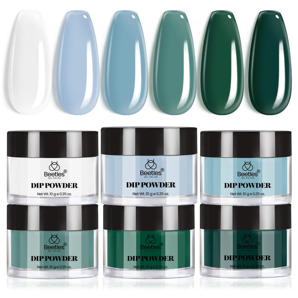 Beetles Dip Powder ensemble 6 couleurs, kit prêt à commencer pour ongles élégants
