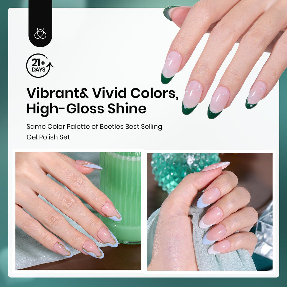 Beetles Dip Powder fini brillant, look salon à la maison