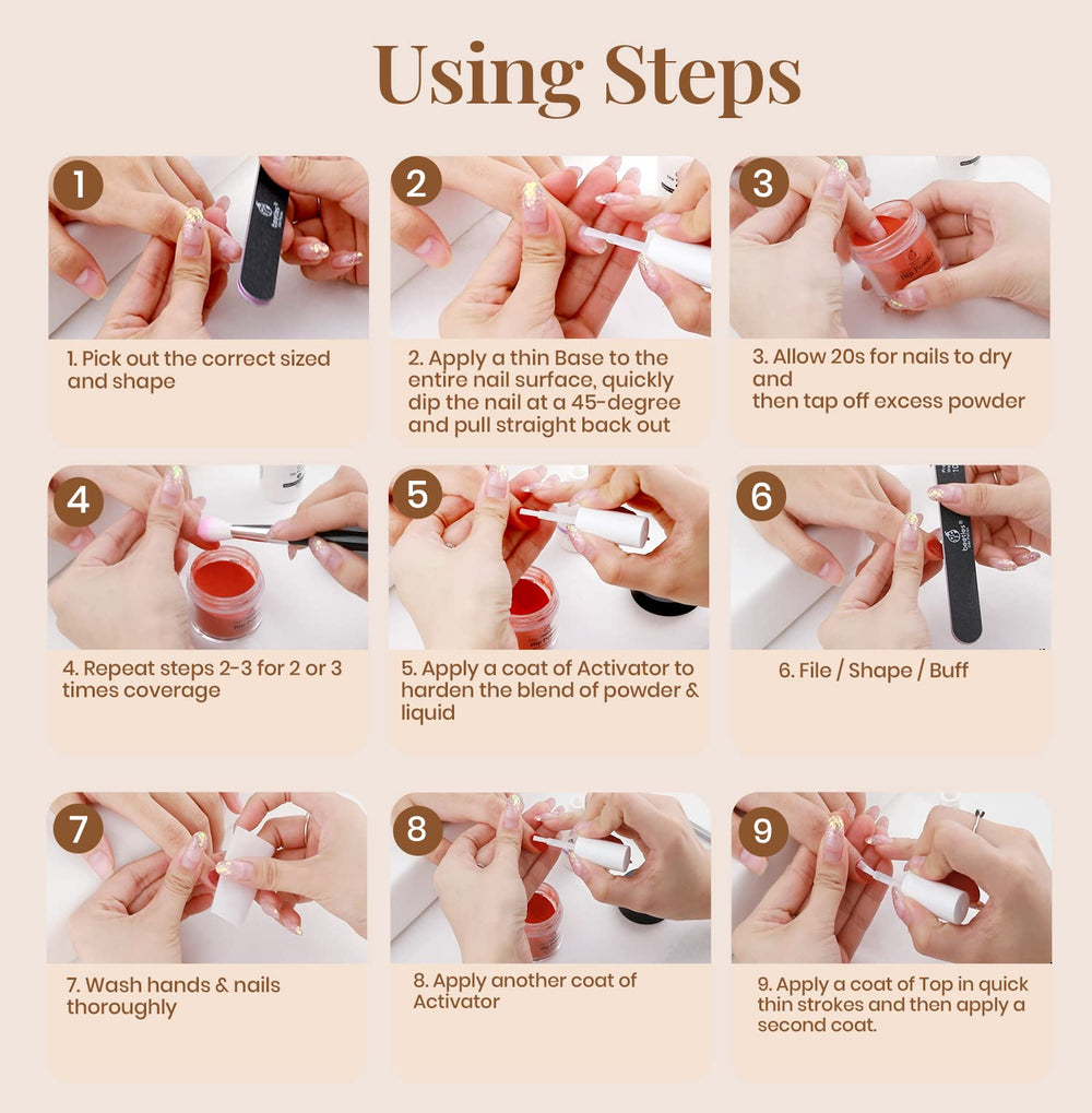 Beetles Gel Polish Dip Powder Liquide Set – Astuces et nettoyage simples pour une utilisation répétée.