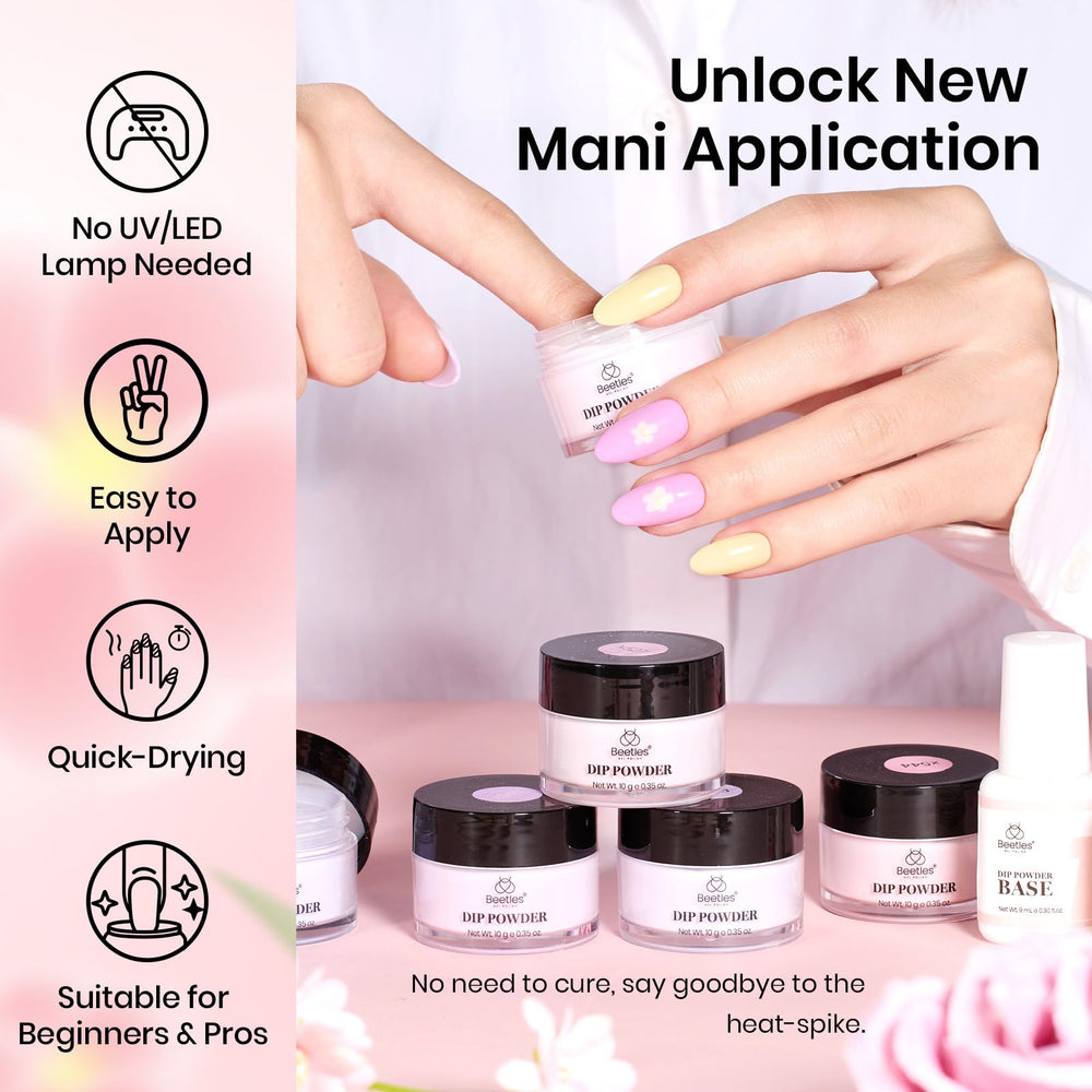 Beetles Dip Powder Nail Kit: application rapide sans UV pour tous types d’ongles.