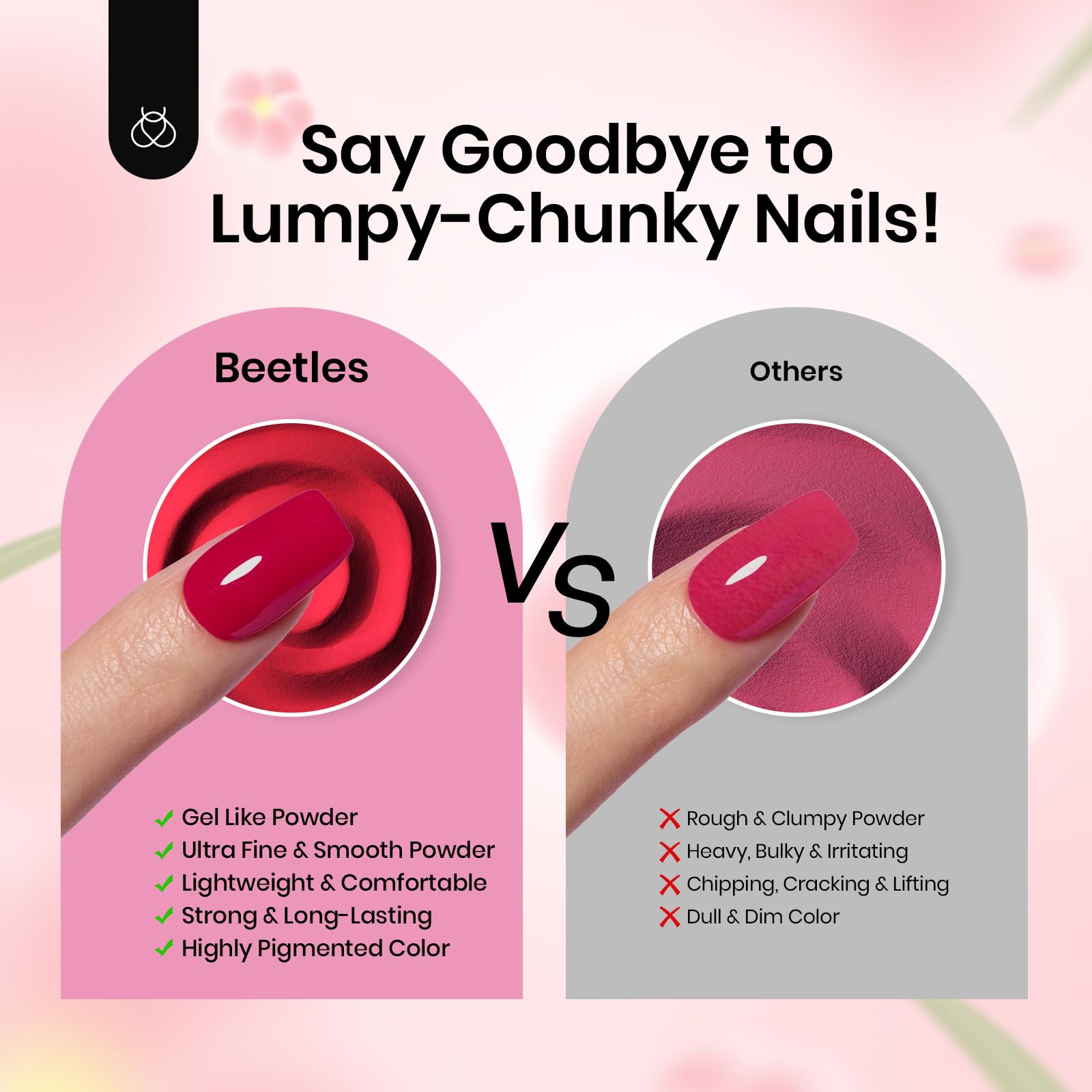 Beetles Dip Powder Nail Kit: expérience à faible odeur et agréable.