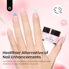 Beetles Dip Powder Nail Kit: nuances rouges et roses pour des effets festifs.