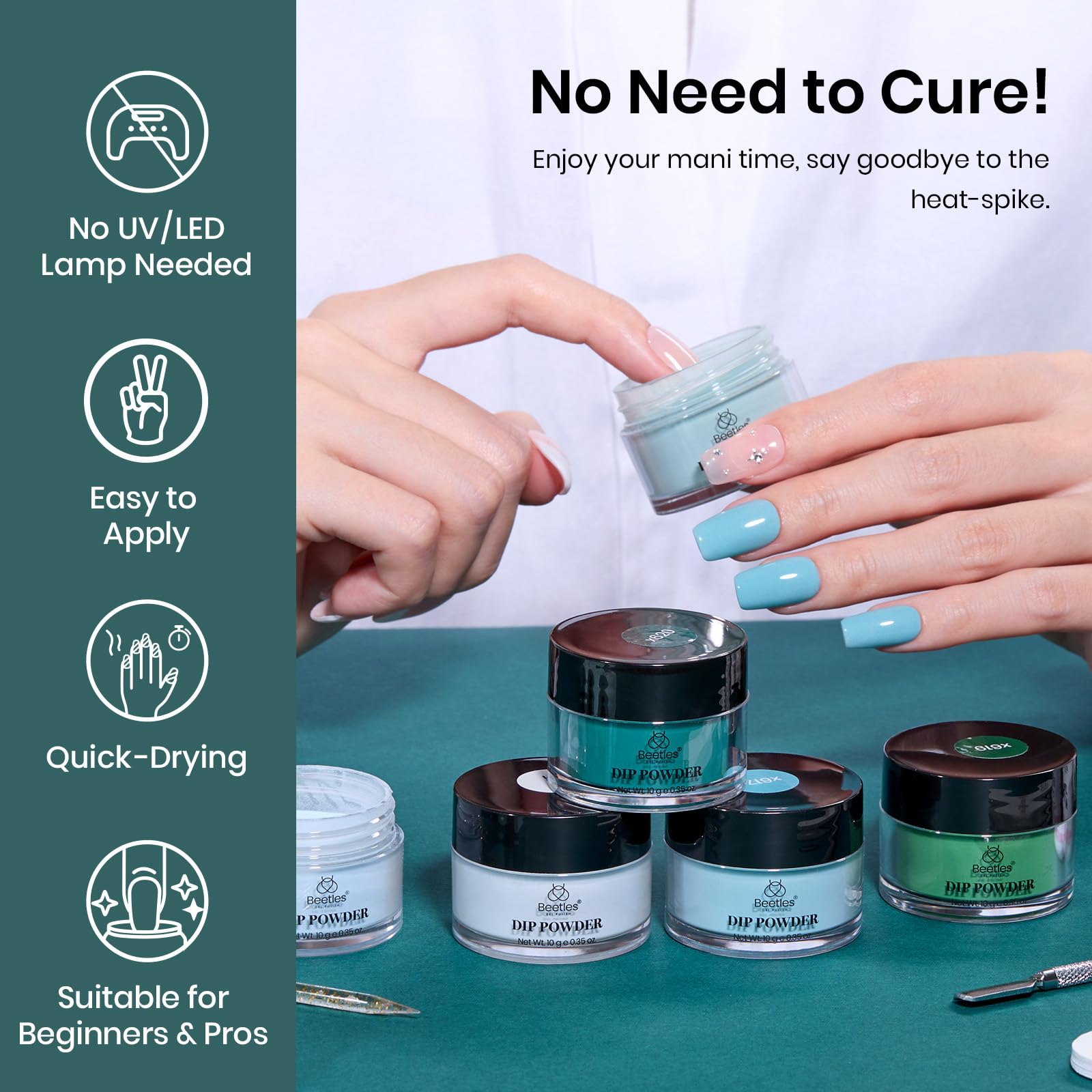 Beetles Dip Powder sécurité d'utilisation, formulation non irritante et faible odeur
