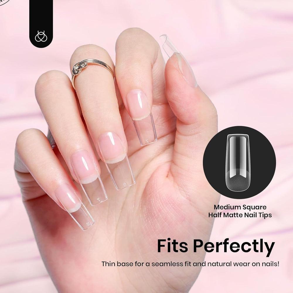 Beetles embouts ongles acryliques carre bords-doux pour plus de confort