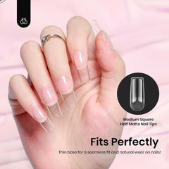 Beetles embouts ongles acryliques carre bords-doux pour plus de confort