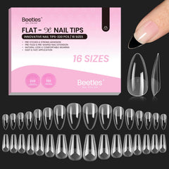Beetles Gel Polish embouts Flat-X amande Coffin, ajustement parfait sans lifting.