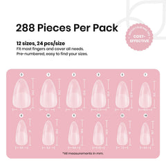 Kit Beetles avec 288 pièces en 12 tailles pour s’adapter à diverses formes d’ongles.