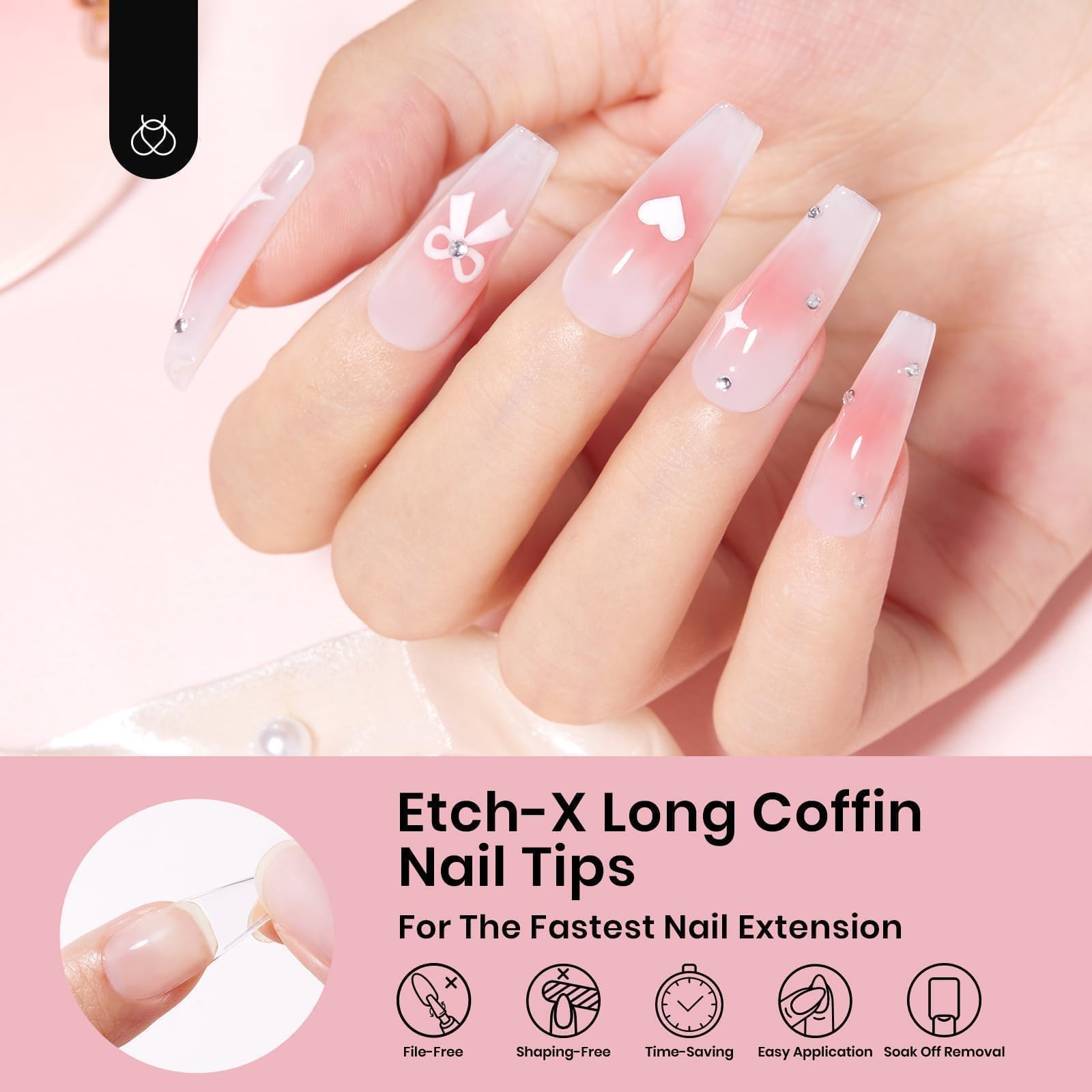 Beetles embouts d’ongles transparents favorisant adhérence rapide