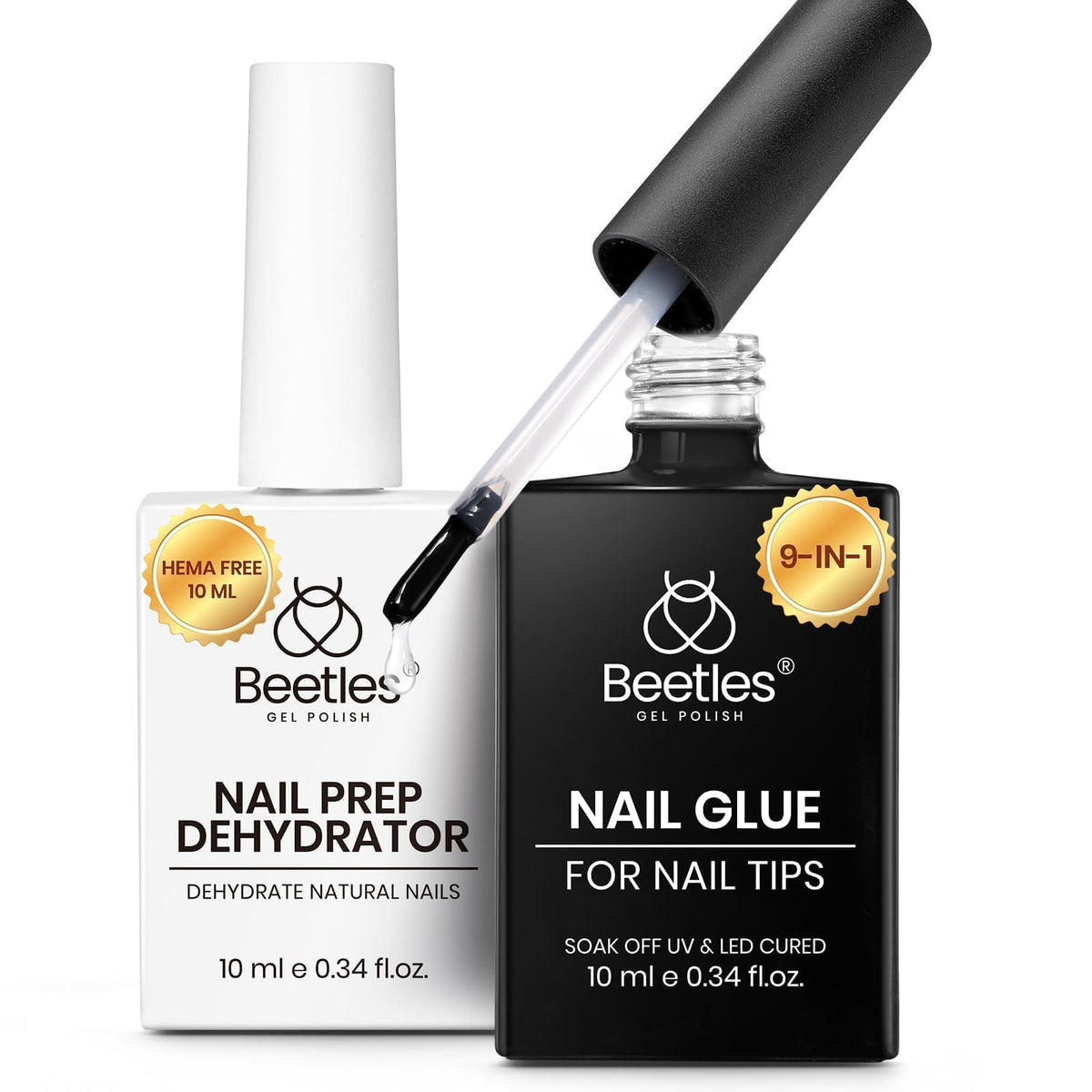 Beetles ensemble 9-en-1 colles gel ongles pour adhérence durable