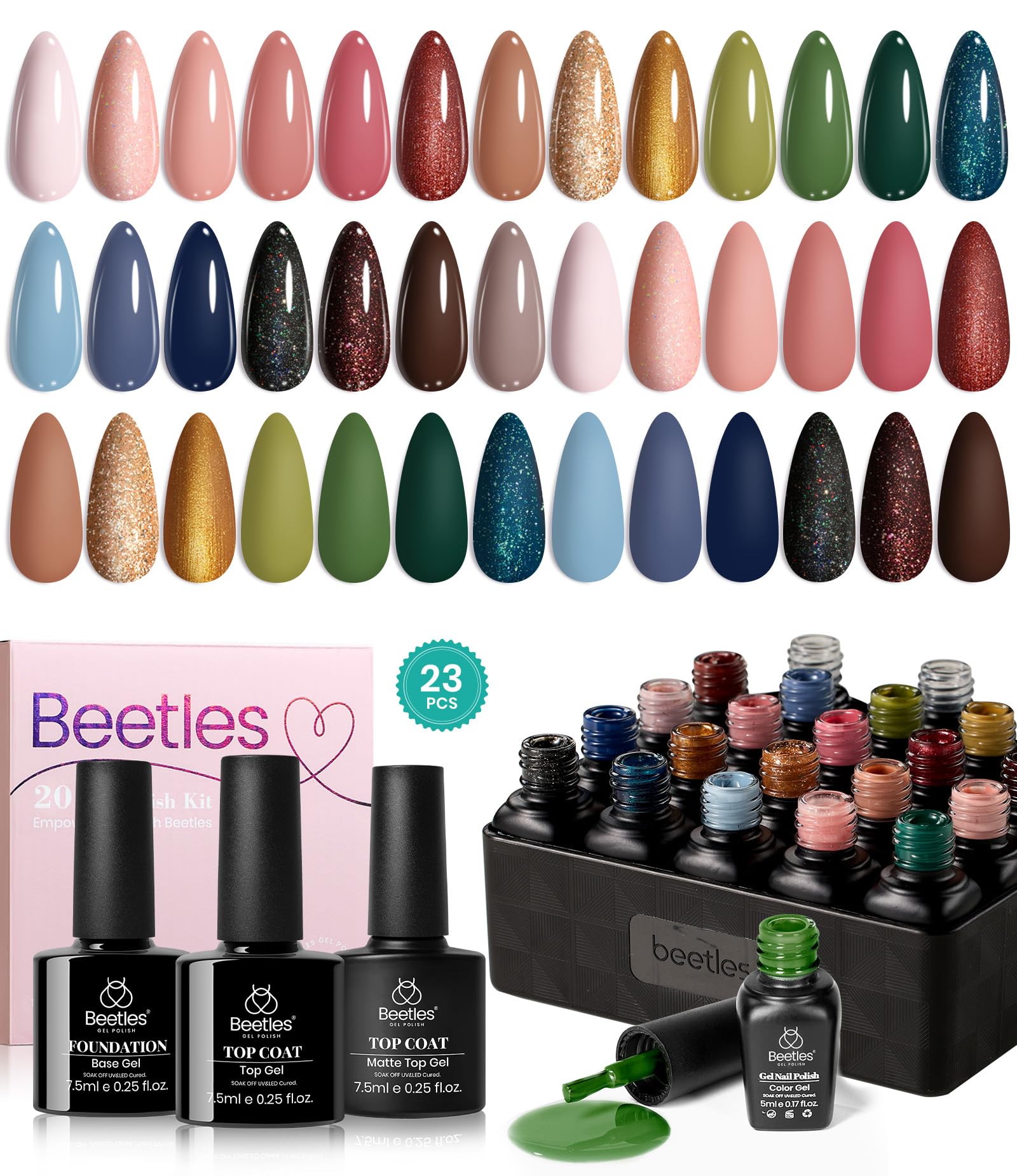 Beetles ensemble vernis gel 20 teintes pour tous les styles et occasions.