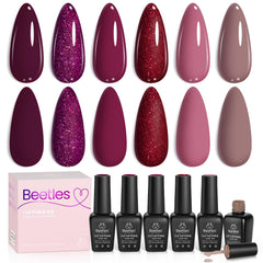 Beetles ensemble vernis gel bordeaux pour une manucure élégante et durable.