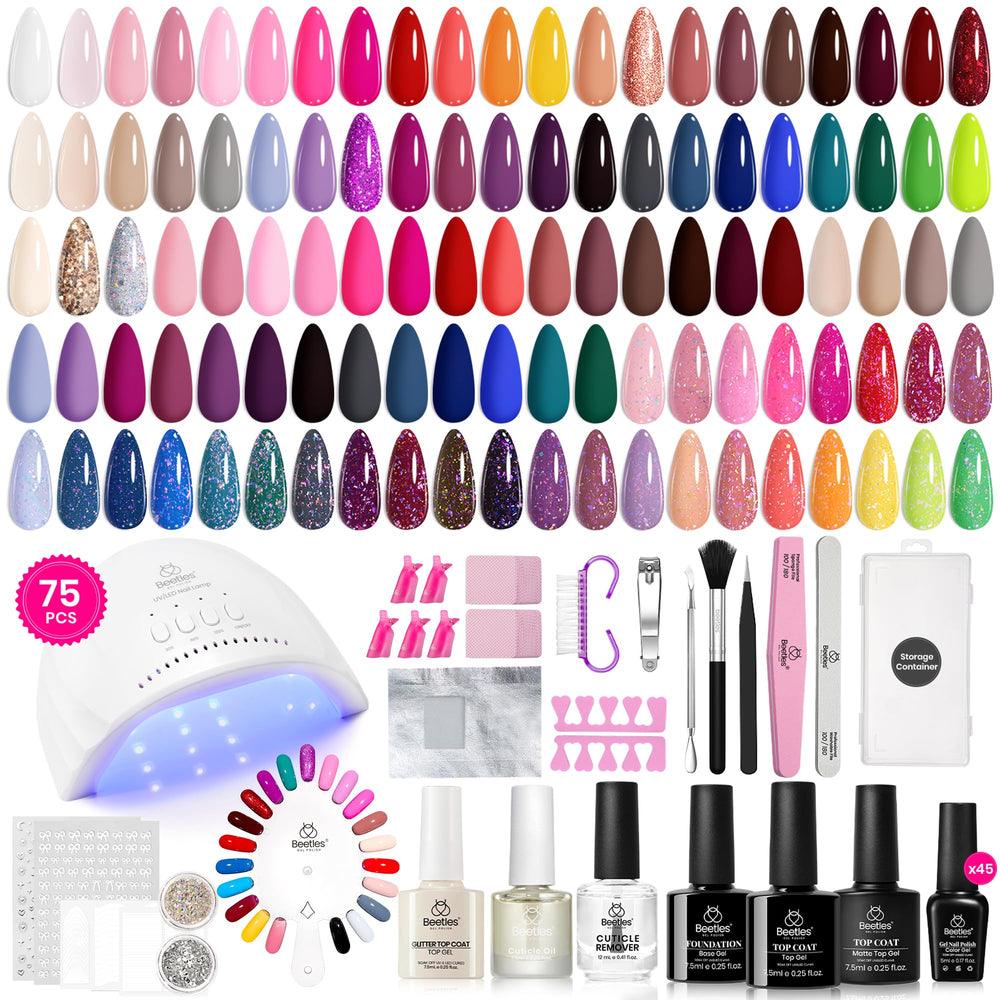 Beetles kit vernis gel avec lampe UV pour durcissement rapide.