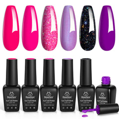 Beetles ensemble vernis gel rose chaud pour une manucure maison personnalisée.